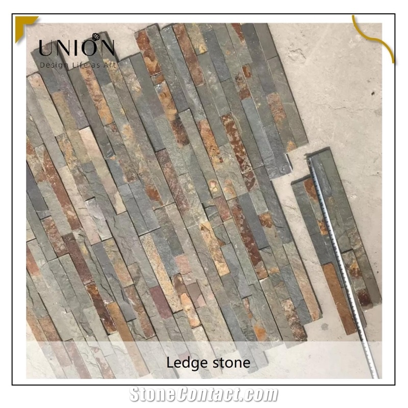 Multicolor Slate Stone Cladding Panel Wall Stones