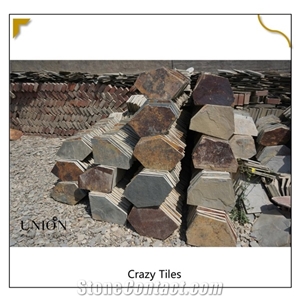 UNION DECO Natural Rusty Slate Stacked Stone Random Flagstone