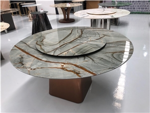 Blue Mare Quartzite Roman Quartzite Round Dinner Table