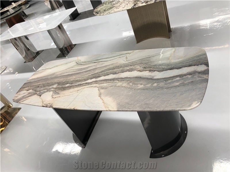 Macaubas Fantasy Quartzite Dining Table