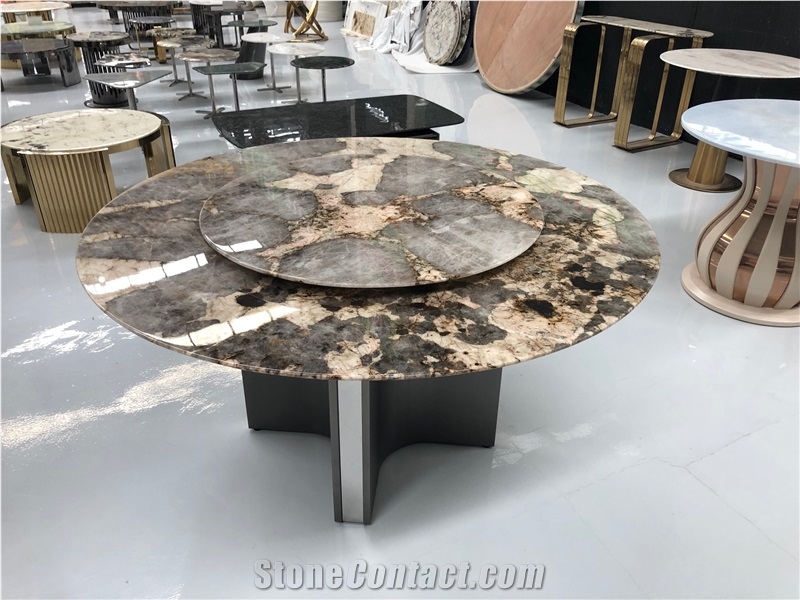 Patagonia Quartzite Restaurant Round Dinner Table Top