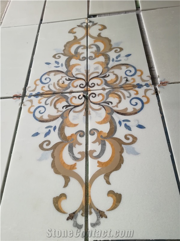 Customized Natural Marble Stone Waterjet Inlay Medallions
