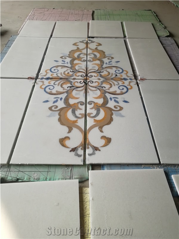 Customized Natural Marble Stone Waterjet Inlay Medallions