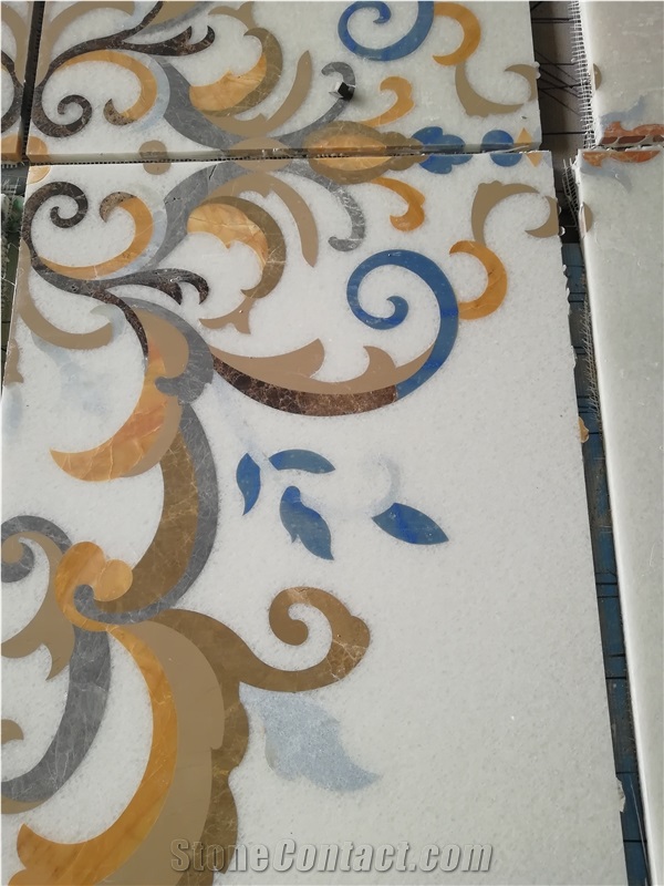 Customized Natural Marble Stone Waterjet Inlay Medallions