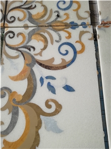 Customized Natural Marble Stone Waterjet Inlay Medallions