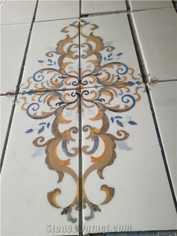 Customized Natural Marble Stone Waterjet Inlay Medallions