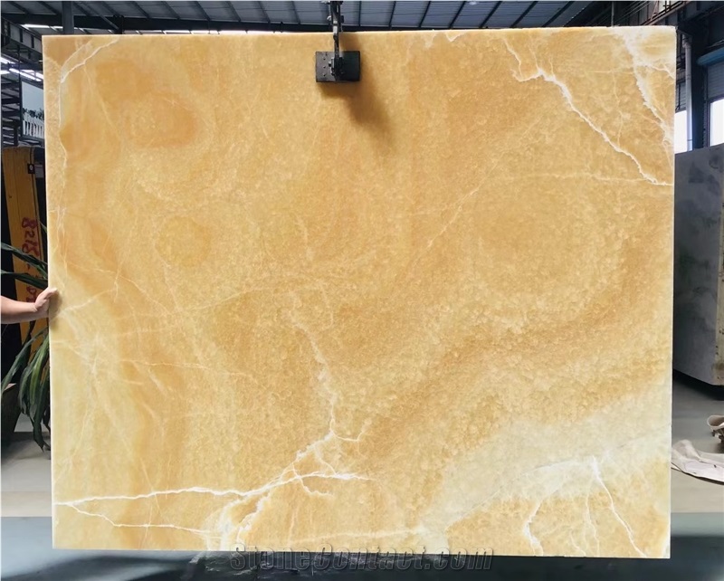 Golden Yellow Orange Onyx Stone Slabs