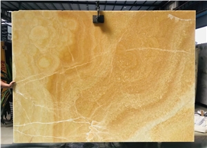 Golden Yellow Orange Onyx Stone Slabs