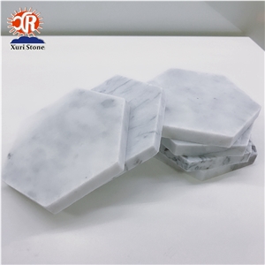 White Marble Cup Coasters For Home Decor