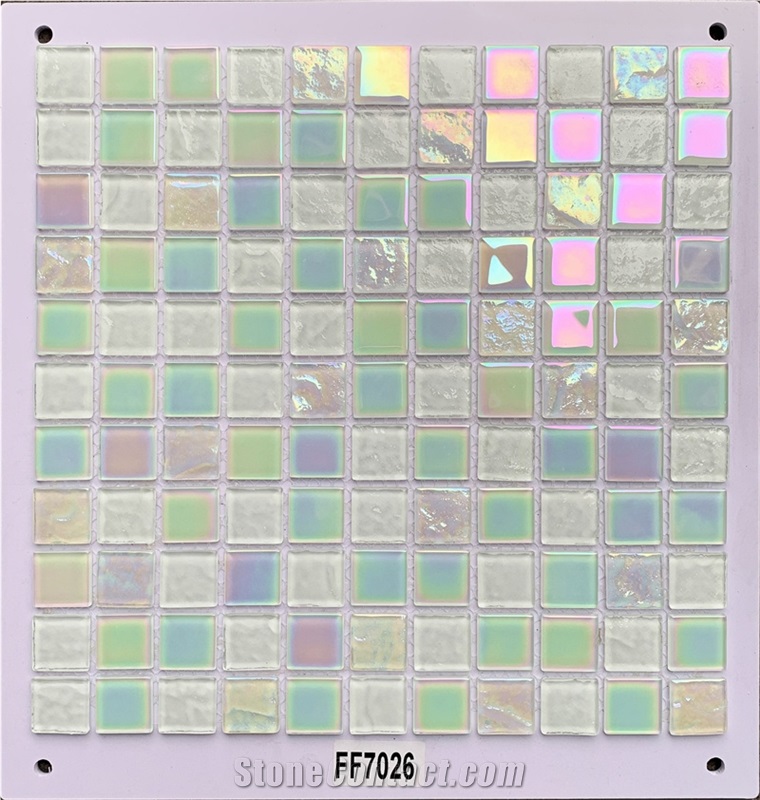 Crystal White Glass Mosaic Swimming Pool Tiles