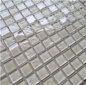 Crystal White Glass Mosaic Swimming Pool Tiles