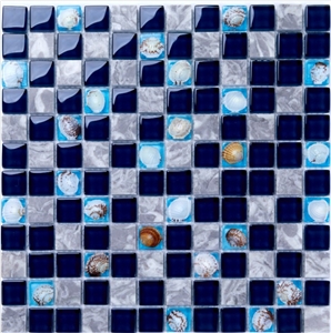 Hot Melting Mosaic Swimming Pool Tiles Blue Glass Mosaic