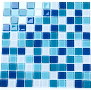 Hot Melting Mosaic Swimming Pool Tiles Blue Glass Mosaic