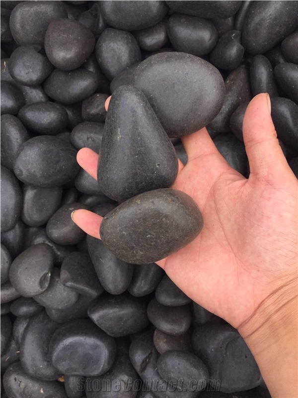 Black Polished Pebble Stone