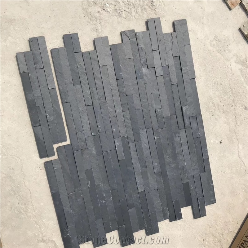 China Black Slate Stacked Stone Veneer