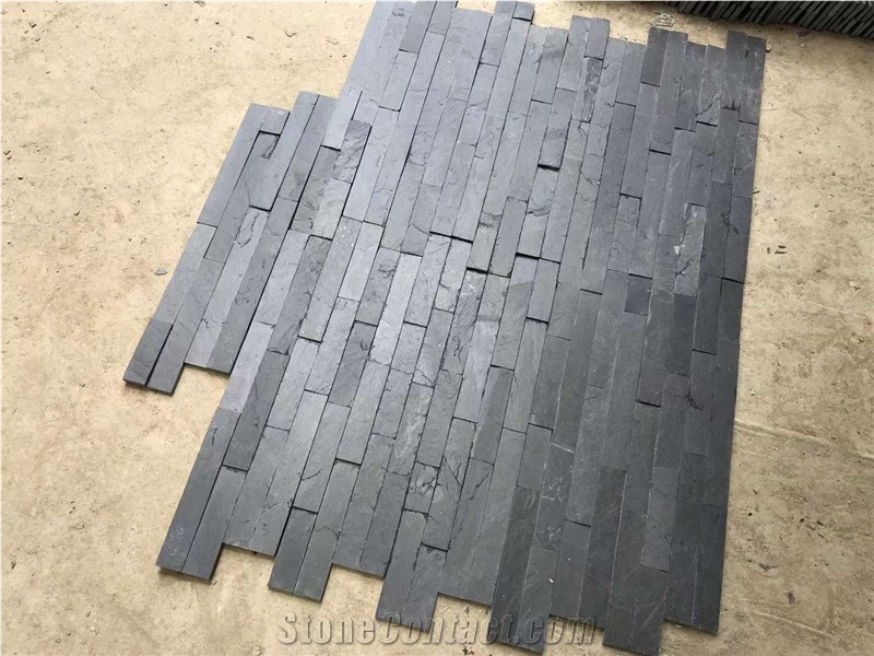 China Black Slate Stacked Stone Veneer