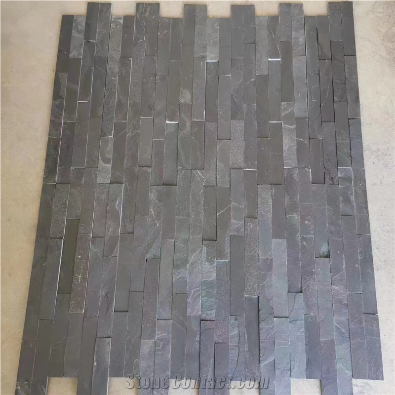 China Black Slate Stacked Stone Veneer