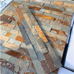 China Rust Slate Culture Stone Panel Slate Wall Cladding