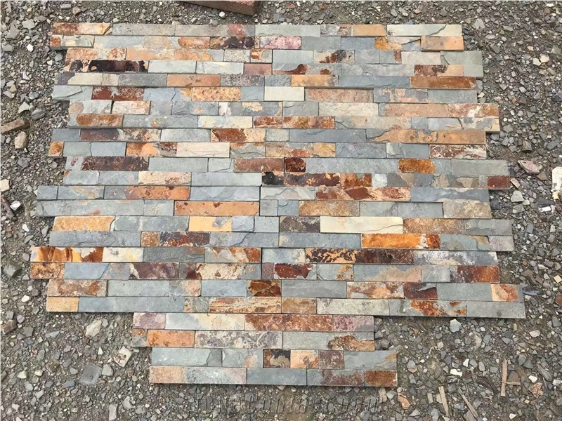 China Rust Slate Culture Stone Panel Slate Wall Cladding