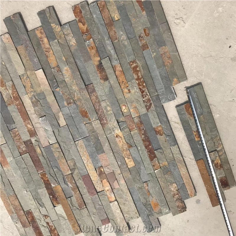 China Rust Slate Culture Stone Panel Slate Wall Cladding