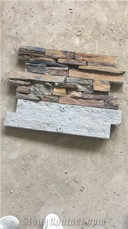 China Rust Slate Culture Stone Panel Slate Wall Cladding