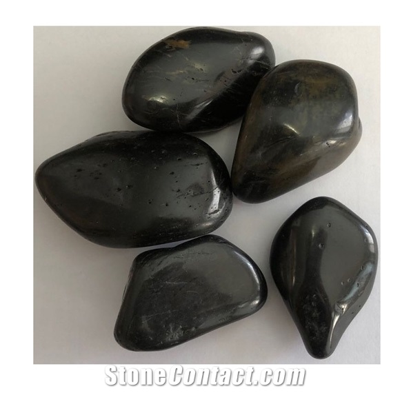 Fine Quality High Polished Black River Stone Pebbles