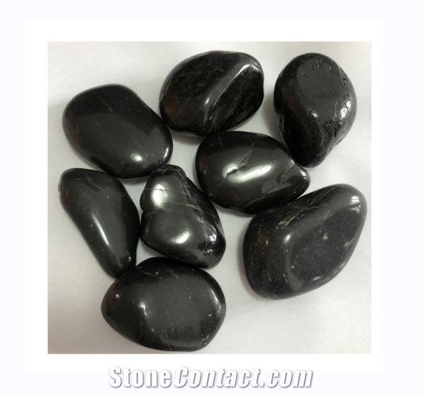 Fine Quality High Polished Black River Stone Pebbles