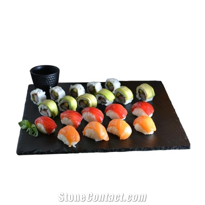Natural Slate Plate Dishes Tray Steak Stone Custom Size