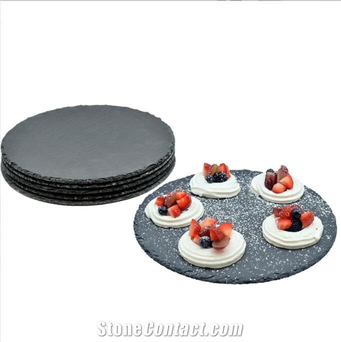 Natural Slate Plate Dishes Tray Steak Stone Custom Size