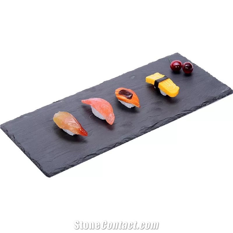 Natural Slate Plate Dishes Tray Steak Stone Custom Size