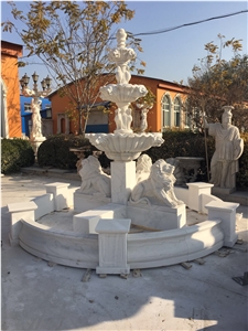 Outdoor 3 Tiers Marble Water Fountain Garden Fountain