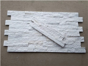 Pure White Quartzite Culture Stone Ledge For Wall Cladding