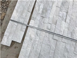 Pure White Quartzite Culture Stone Ledge For Wall Cladding