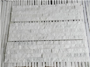 Pure White Quartzite Culture Stone Ledge For Wall Cladding