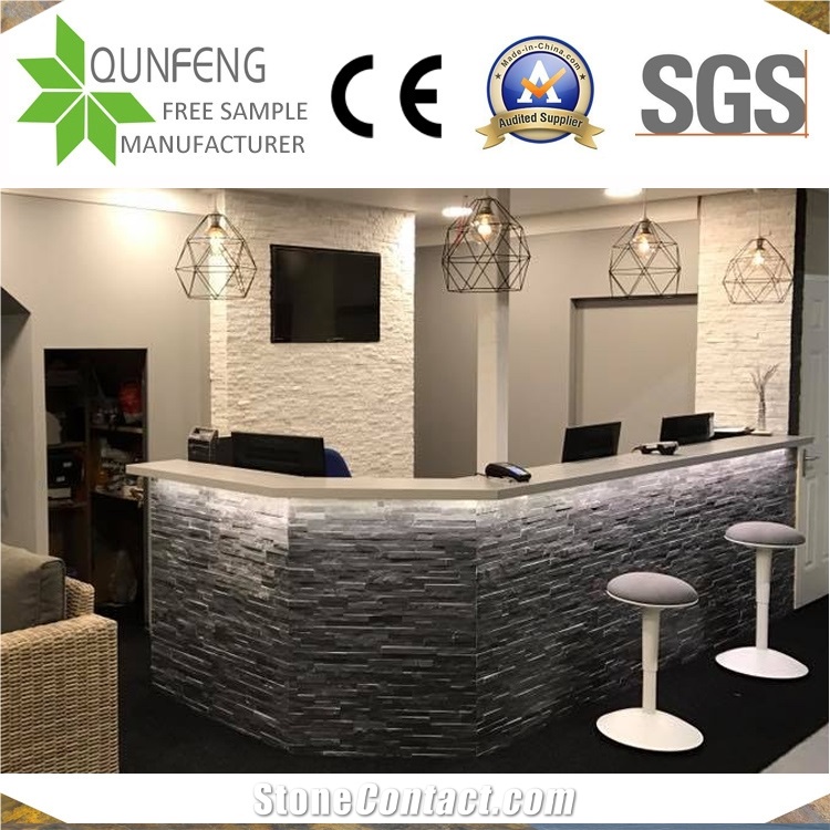 China 10*36CM Black Split Slate Z Stone Cladding