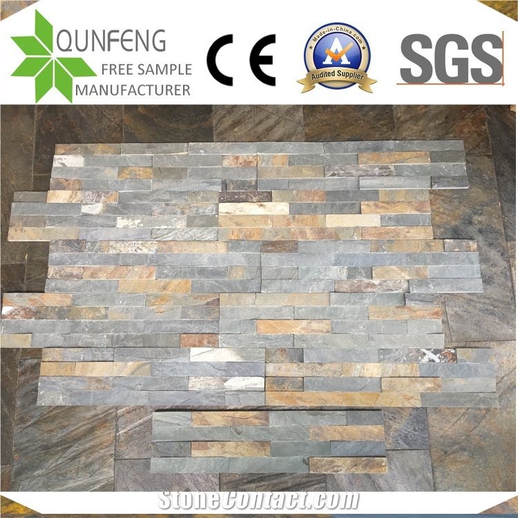 China 15*60CM Natural Multicolor Slate Ledger Panel Stone
