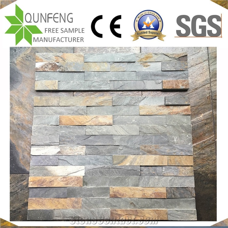 China 15*60CM Natural Multicolor Slate Ledger Panel Stone