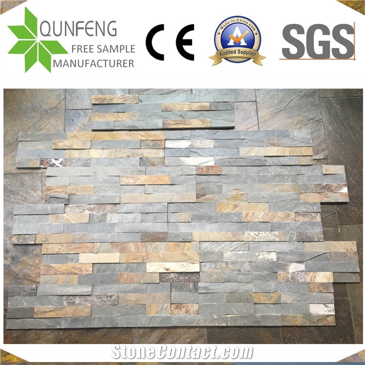 China Antacid Natural Split Multicolor Slate Stacked Stone