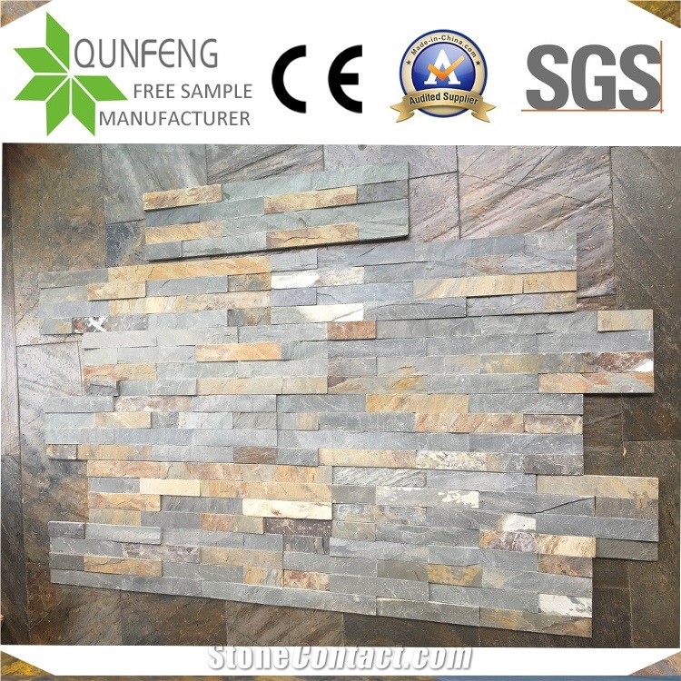 China Antacid Natural Split Multicolor Slate Stacked Stone