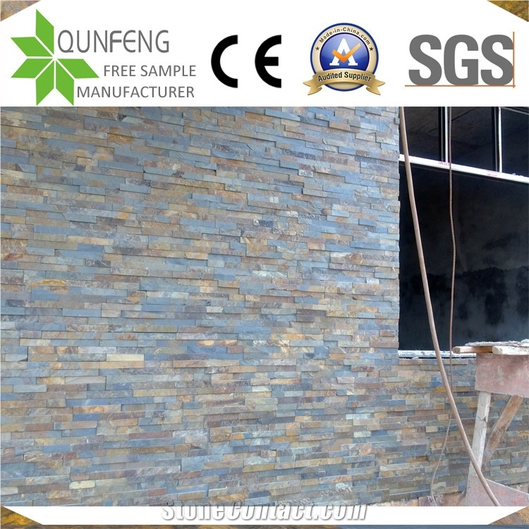 China Antacid Natural Split Multicolor Slate Stacked Stone