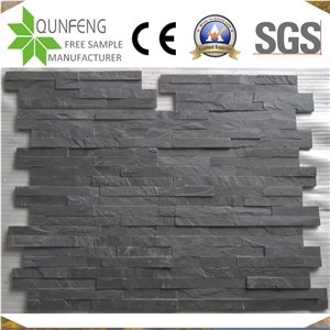 China Natural Split Black Slate Z Stone Cladding