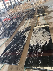 China Jet Mist Glacier Black  Polished Slabs And Tiles