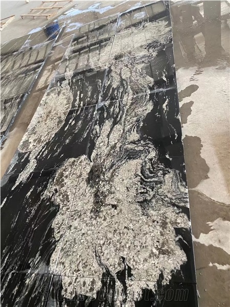 China Jet Mist Glacier Black  Polished Slabs And Tiles