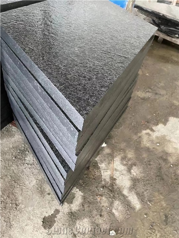 G684 China Black Basalt Flamed Tiles