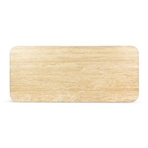 Alfio Rectangle Travertine Dining Table With Cylinder Legs