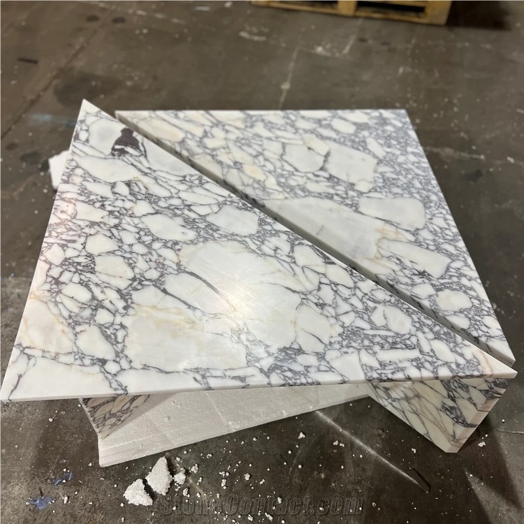 Calacatta Viola Triangle 2 Pieces Marble Coffee Table