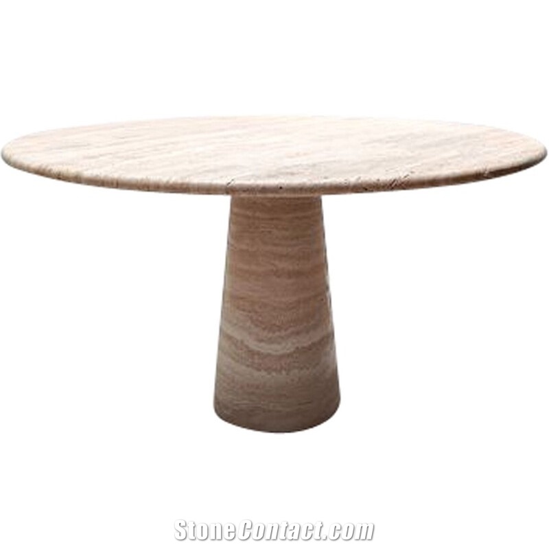 Contemporary Beige Travertine Dining Tables