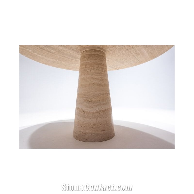 Contemporary Beige Travertine Dining Tables