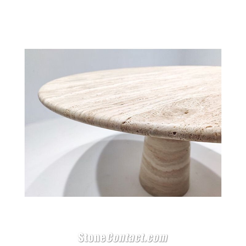 Contemporary Beige Travertine Dining Tables
