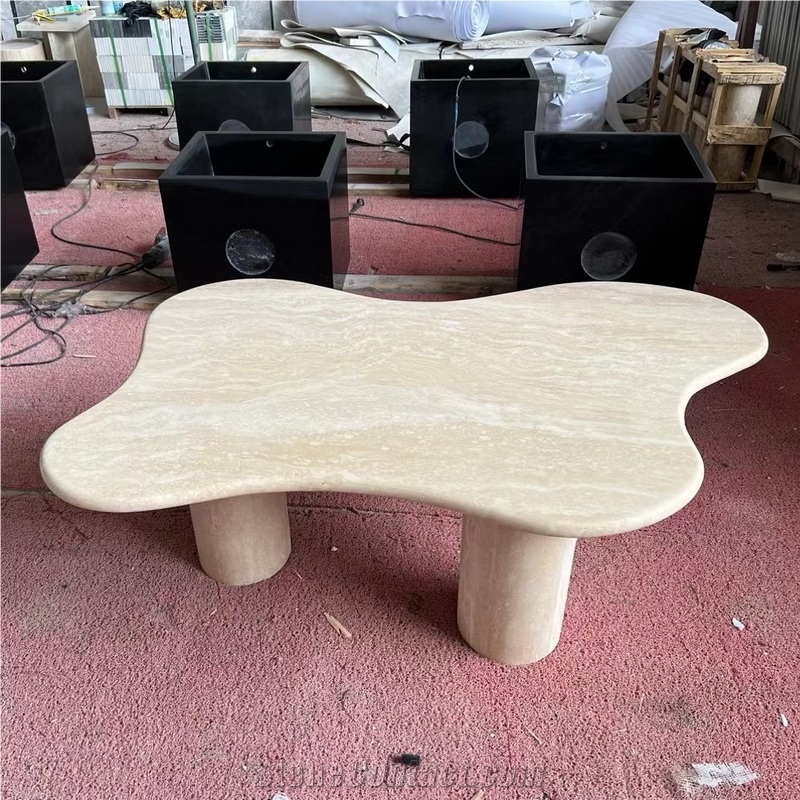 Custom Sized Travertine Coffee Table
